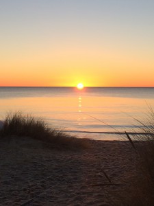 En fin soluppgång på stranden i södra äspet den 14 december 2016.